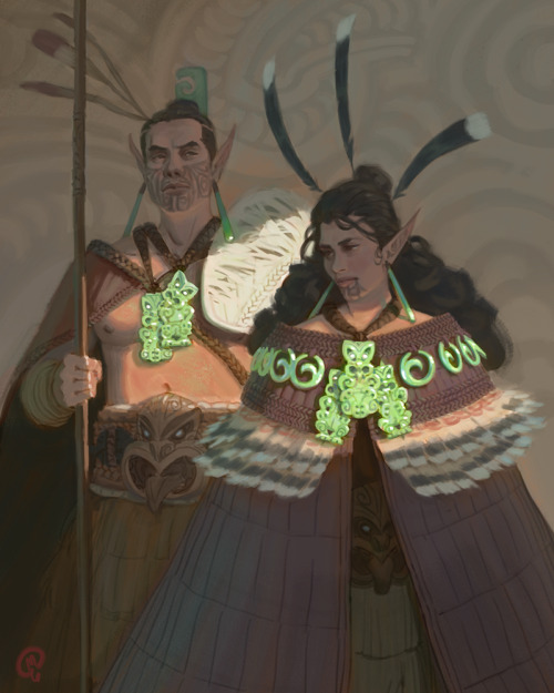 mattlaraart: “Carved jade adorned their heads and hung from their necks and cloak. And in thos