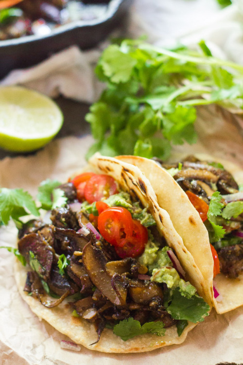 fitandhealthyfoods: Baby portobello mushrooms are sliced thin, simmered with Mexican spices, and stu