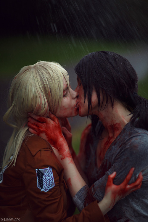 Attack on TitanIrene as KristaTorie as Ymirphoto by me