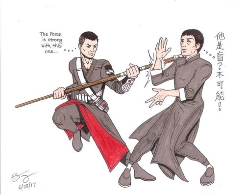 Another commission: Chirrut Imwe vs Movie Ip Man. It&rsquo;s @donnieyenofficial vs @donnieyenoff