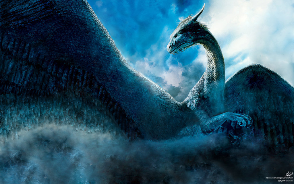 dailydragons:  Saphira Wallpaper (Offical movie wallpaper edit by TheKiromancer