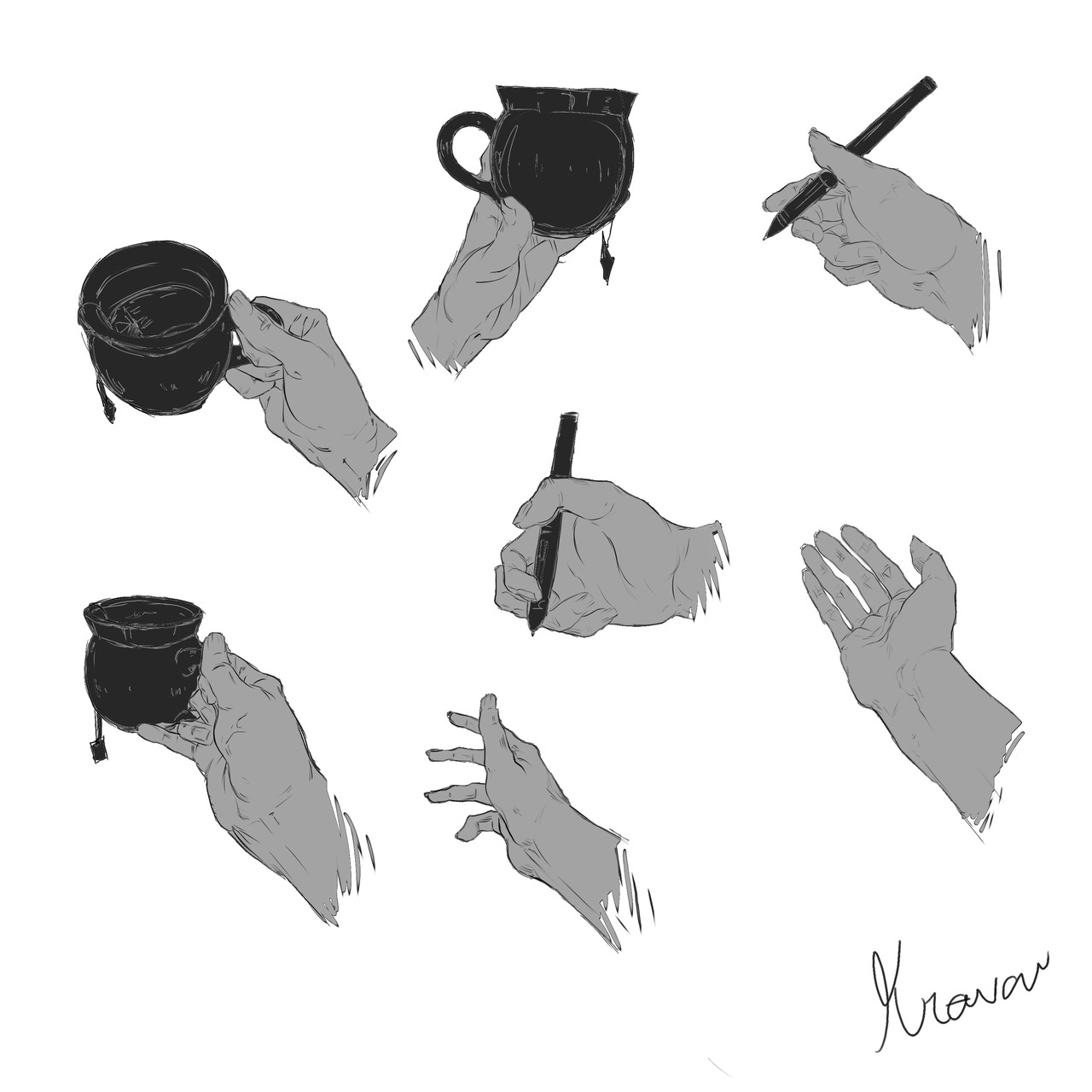 Hand Studies ✍️Which do you like better?[Pinterest] / [Patreon]