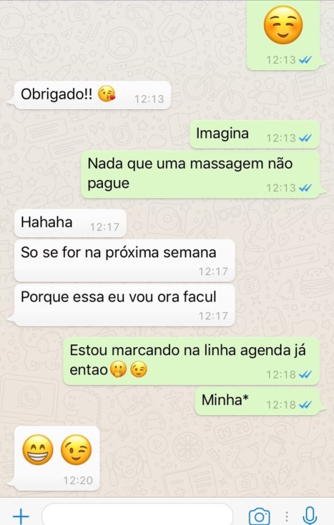 This is my girlfriend speaking in Portuguese with one of her coworkers. He asked her if she had any 