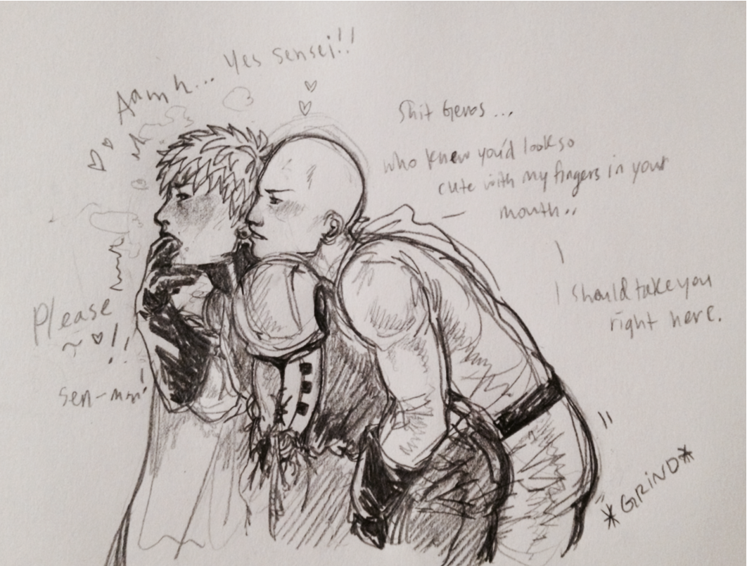 bristercommissions:Genos and Saitama are really vanilla and cute after…but genos