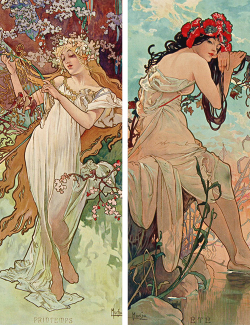 vintagegal:  Alphonse Mucha: The Seasons, 1896  ❤️