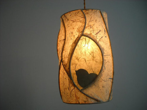 lovelyetsy: &ldquo;Birch Tree &amp; Bird&rdquo; Hanging Light by KhalimaLights