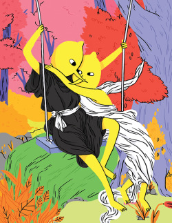 notcuddles:  brofisting:   lemon spring (after pierre-auguste cot) for my bros’ lemongrab zine   HOW DIDI MISS THIS EARLIER? 