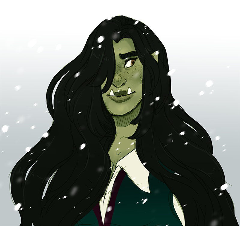 doodles-n-dragons:Half human, half orc, all hair, can’t lose. Alternately called: