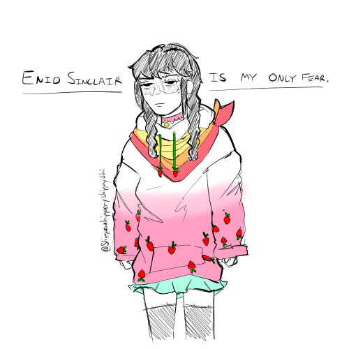 Enid Pulls Out The Puppy Eyes To Convince Wednesday To Do An Outfit Swap. Thing Gets His Own Snood Too!