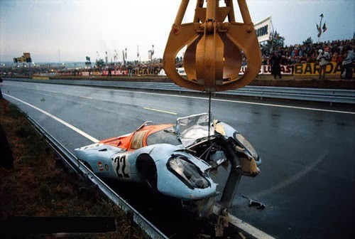 Porsche 917 getting hauled off. (via Just a car guy : ouch&hellip; seeing this Porsche 917 getti