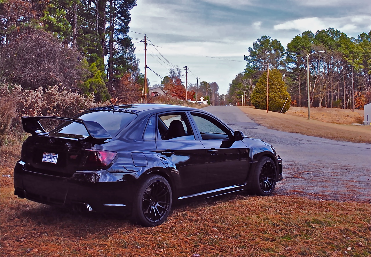 jonathantatewhiting:  A shot of the STi while I have the 7 down for changes over
