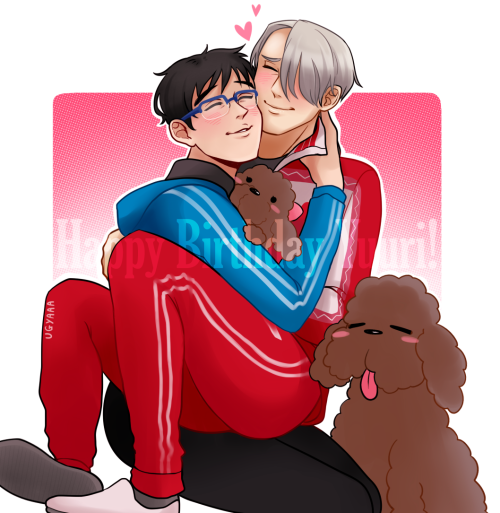 ugyaaa:HAPPY BIRTHDAY YUURI!!! Family portrait (with Micchan) also ref used 