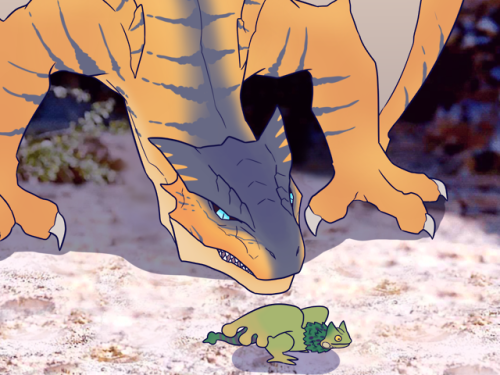 kimarisgundam: Based on a scene from the Lion King remake . I mean, that little chameleon looks like