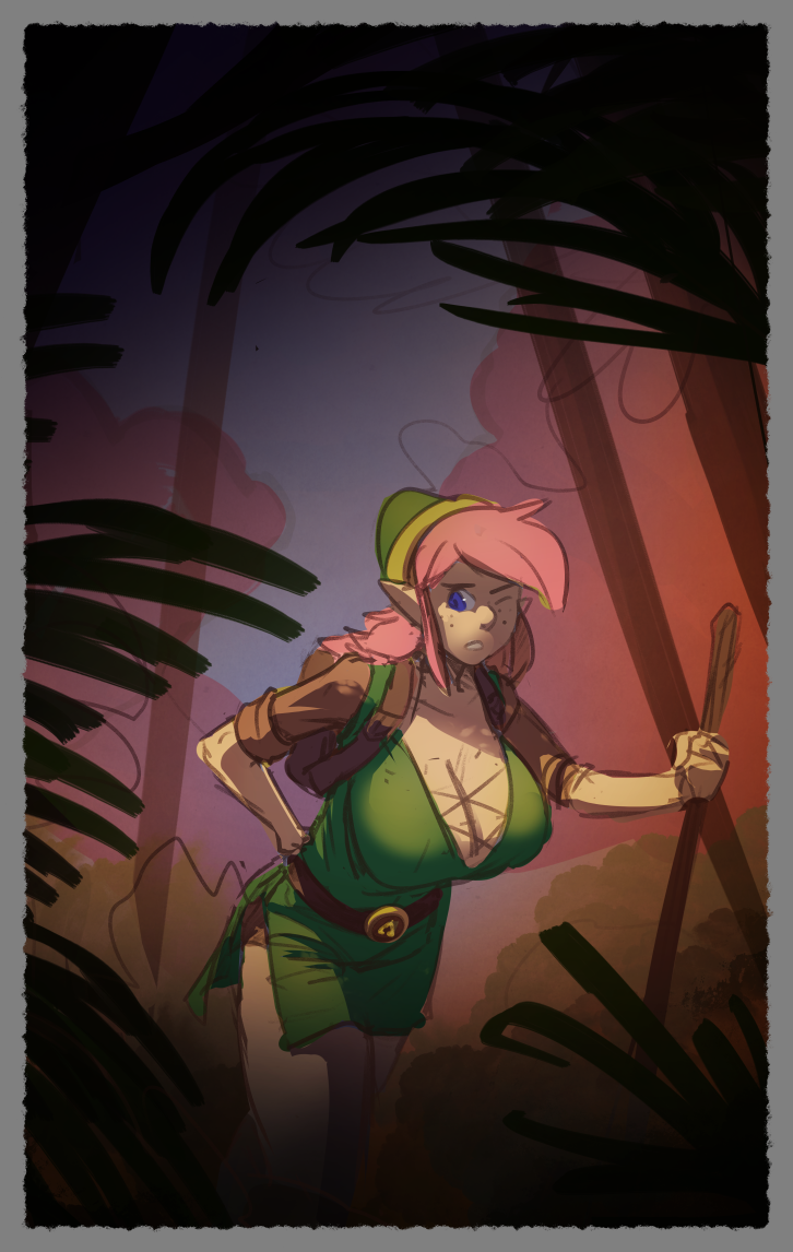 brellom: Link’s carrying some heavy bags. An illustration that was never finished,