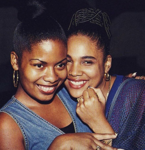 90shiphopraprnb:  Miss Jones and Monie Love