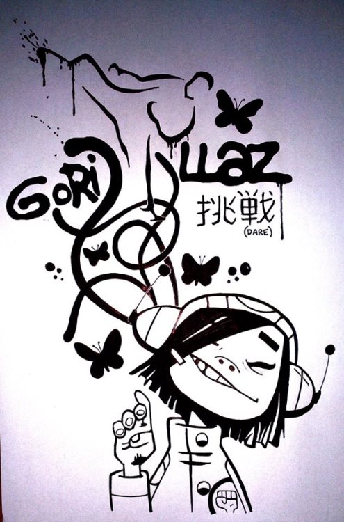 Another Gorillaz fanpiece. This time, the adorable Noodles.It&rsquo;s all free-hand work, with o