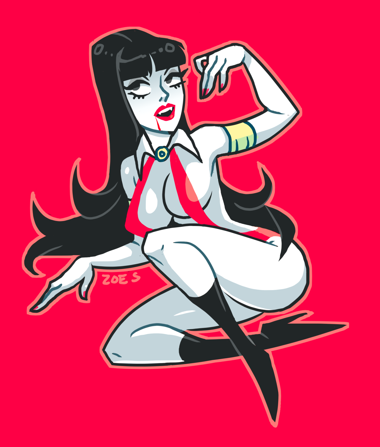 zoestanleyarts: Vampirella Drawings 2015 vs 2016 