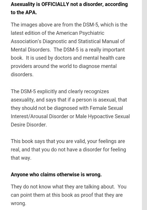 pohlarbearpants: The American Psychological Association has officially removed asexuality as a Hypoa