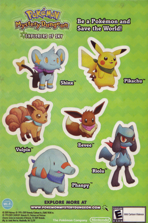 pokescans:Pokémon Mystery Dungeon: Explorers of Sky promotional stickers.