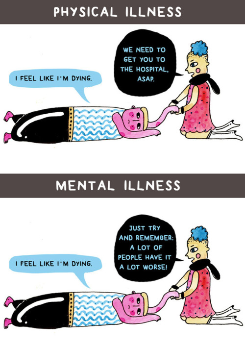 npr:  yrbff:   How We Treat Mental Illness Vs. How We Treat Physical Illness  It’s World Mental Health Day.  Remember, everyone experiences mental illness differently, and the way we talk about it can have a significant effect on someone’s well-being.