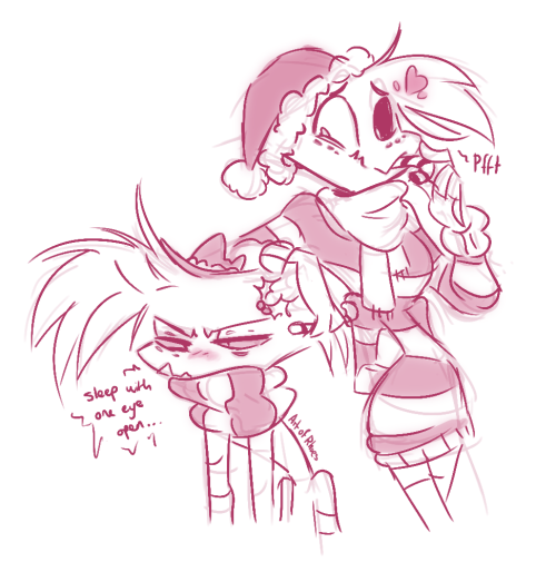 rhues: Some silly aggie.io scribbles from the other day based on christmas outfits that Hazbin chara