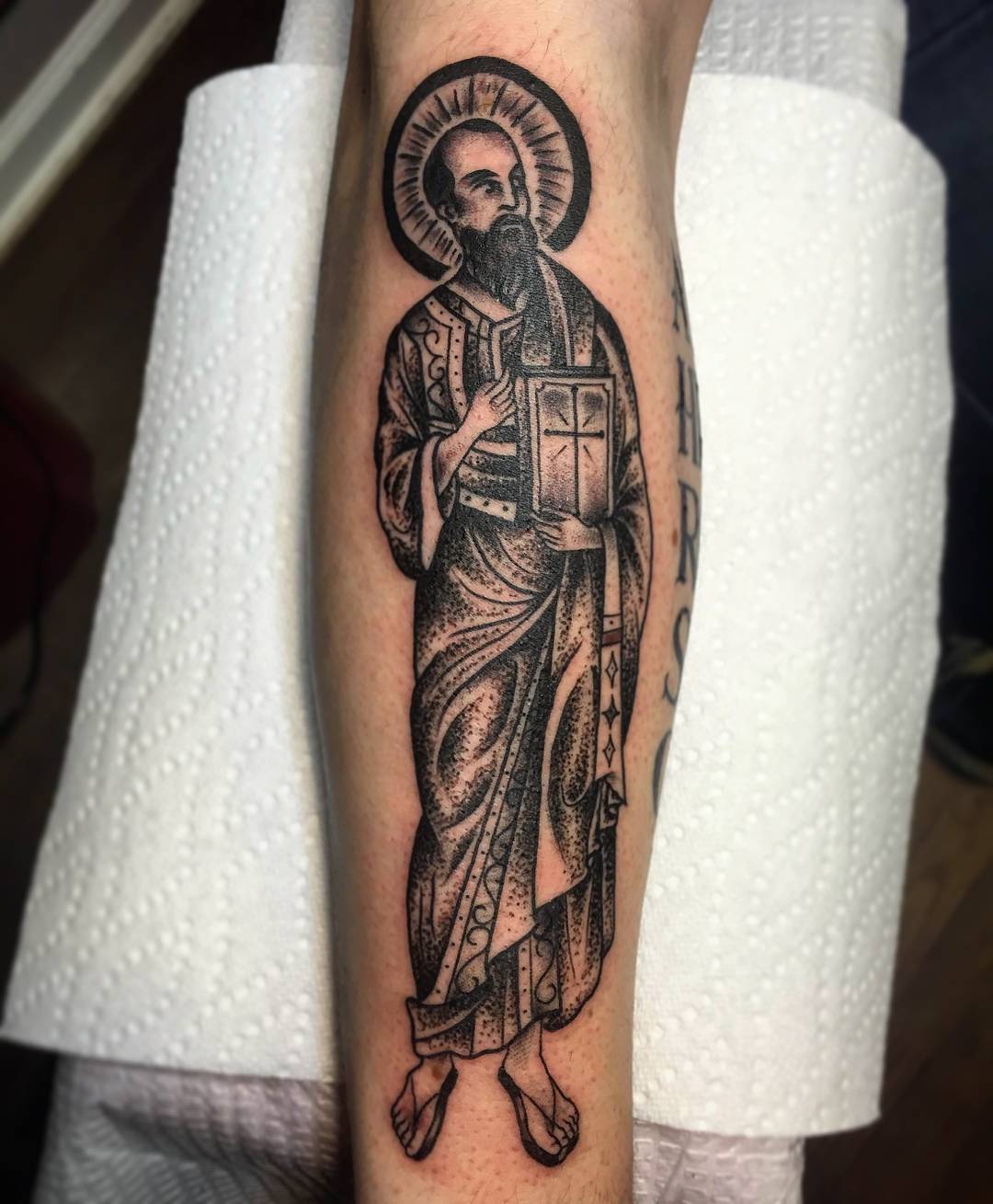 Statue of Saint Paul by Mahdi Tofeili at Immortal Ink Dearborn MI  r tattoos