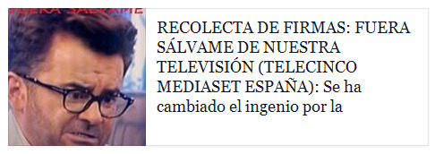 montondemierda:  Recolecta de firmas para acabar con sálvame. Un empujoncito a esto