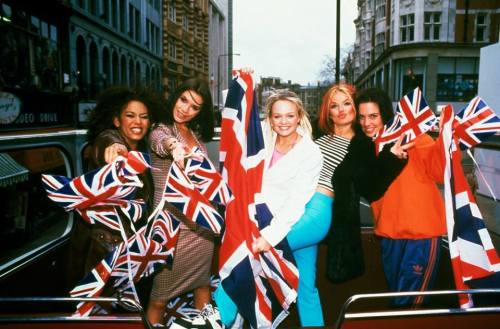 spicegirlsnetblog: A shot of the Spice Girls on top of a bus in London 18 years ago today on March 1