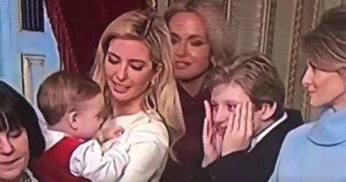 fvckthisreality: sweetzerlandia:  Watch Barron Trump Adorably Play With, Keep Ivanka’s Baby Son Theodore Occupied During Donald’s Inauguration   Can we all universally agree to treat Barron Trump with kindness? He seems to be a quiet, goodnatured