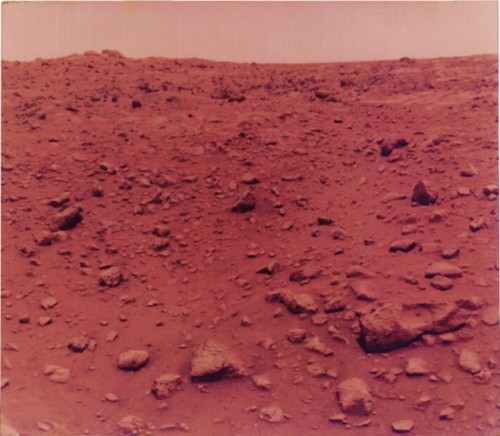 offtosognefjord: NASA Viking Lander I, First Color Photo Taken on Mars, July 21,1976 (C-Print)