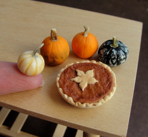 bookofoctober:Tiny pumpkins and fall food miniatures by fairchildart