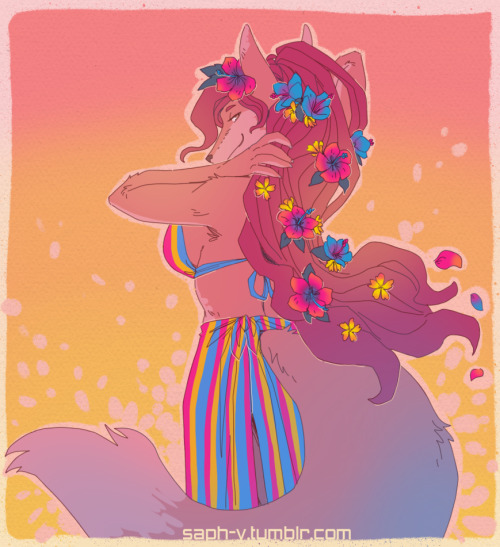  Some OCs floral Pride art I made this month 