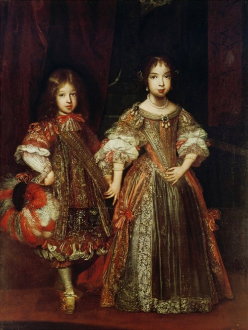 Maria Anna Victoria of Bavaria, future Dauphine of France, with her brother Maximilian Emanuel, futu