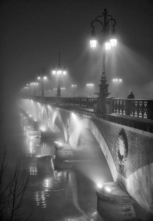 The bridge in the night by Magali Kermaïdic