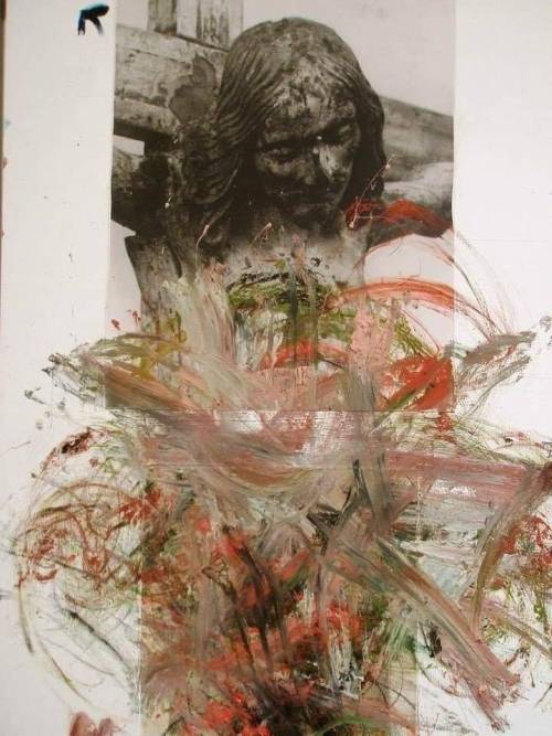 maybethereissomething:Arnulf Rainer,  The Overpainting of Christ  1984
