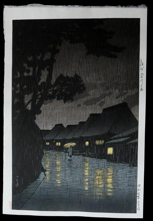 Rainy Night at Maekawa, Hasui Kawase, 1932