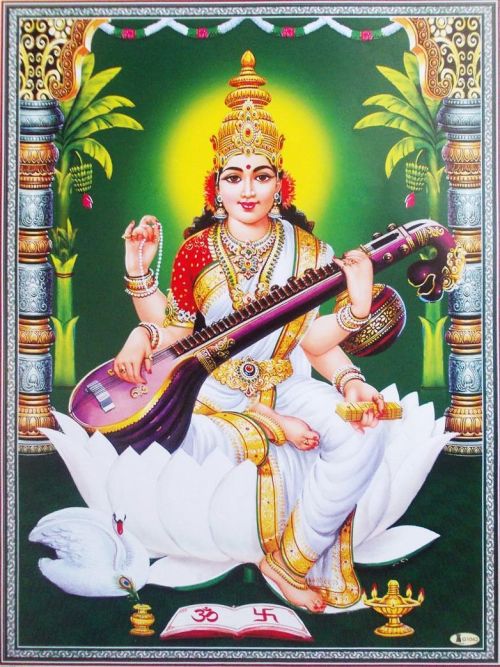 rememberingma: hinducosmos: Goddess Saraswati (via ebay: Indian_ash) Om Saraswati