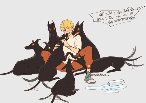 atom-parrish:i’m obsessed with the concept of sunny matthew plus a pack of blood thirsty sundogs OBS