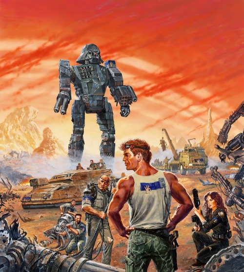 AI upscale of Mercenaries Supplemental cover artwork by Doug Chaffee, published in 2004, link to ful