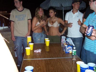 Two girls playing backyard strip beer pong, both e... - Tumbex