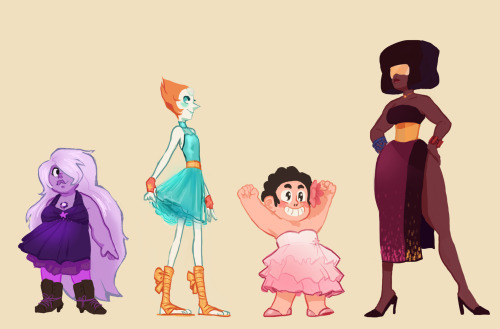 albrii:sudgemo: hmm how about the crystal gems in fancy-shmancy grand ball outfits! Or a strange wor