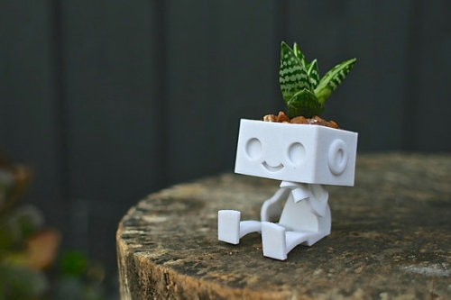 3d-printed Robot Planter, $35.00