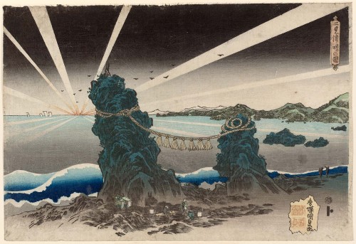 Dawn at Futamai-ga-ura, Kunisada, ca 1832