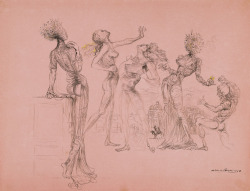 surreelust:  Cinq Personnages Surréalistes: Femmes à Tête de Fleurs, Femme à Tiroirs (Évocation du Jugement de Paris) by Salvador Dali (1937)