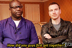 beauxtiful:  Steve McQueen and Michael Fassbender on their first meeting. 