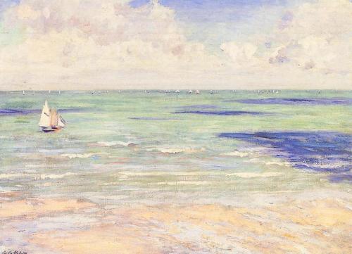 my-water-lilies:Seascape, regatta at Villers; Gustave Caillebotte.