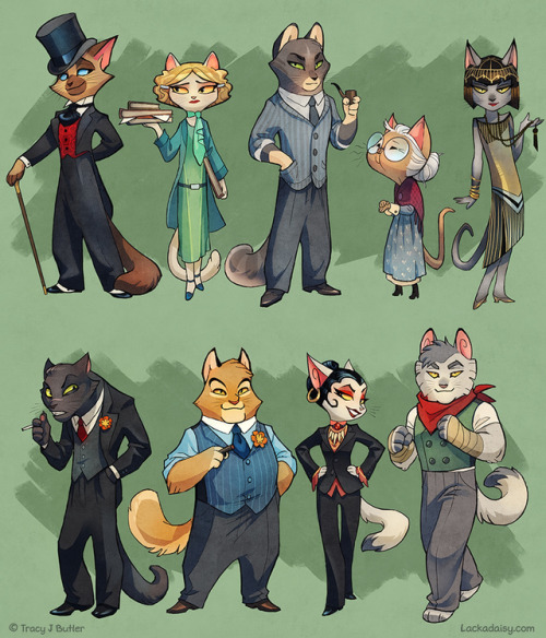 lackadaisycats:Lackadaisy characters, somewhat toonified.This was sort of a challenge for myself to 