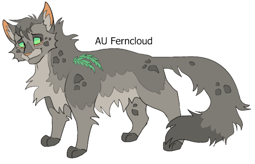 Fernclouds design from the AU where she takes on the role of Ashfur and also is a medcat instead of 
