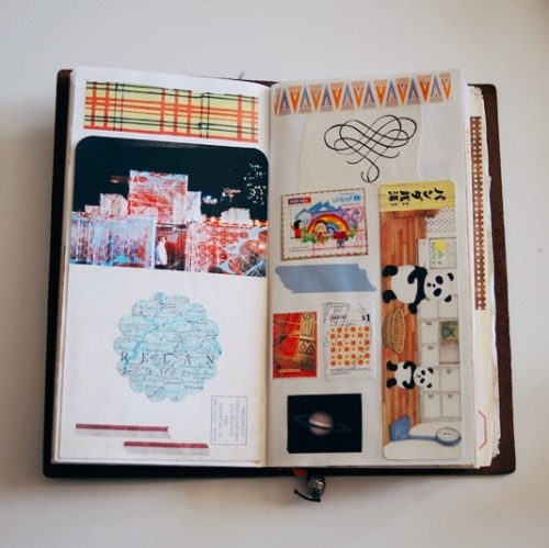 Did some scrapbooking on my traveler’s notebook.Most ephemera pieces came from my pen friends.