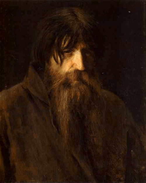 Head of an Old Peasant (study), 1874, Ivan KramskoiMedium: oil,canvas